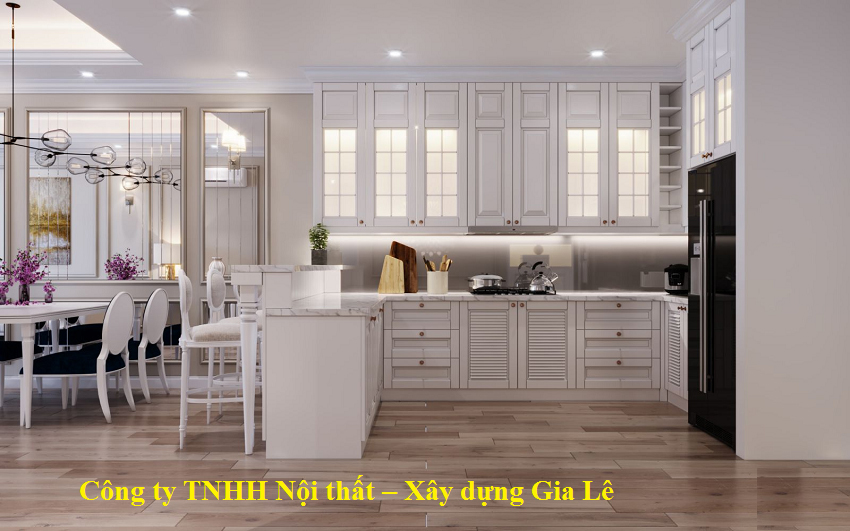 Thi công nội thất phòng bếp với biệt thự